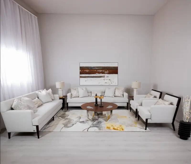 طقم كنب لندن أبيض - London White Sofa Set
