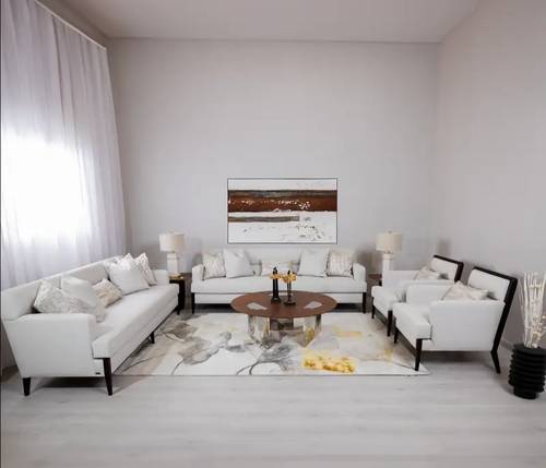 طقم كنب لندن أبيض - London White Sofa Set
