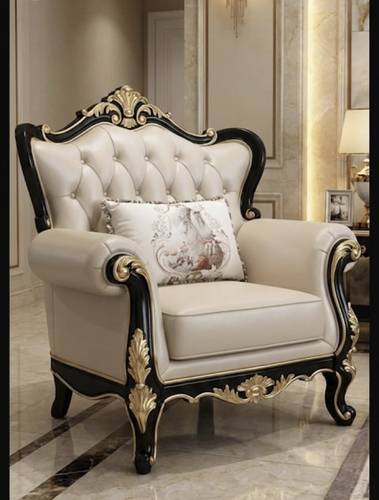 Luxurious royal chair with a classic imperial design - light beige