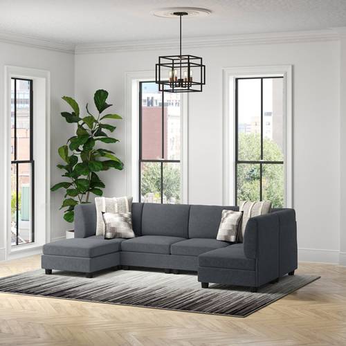كنب زاوية رمادي فخم - ZID - للراحة والأناقة 🛋️ - Luxurious Gray Corner Sofa - ZID - For Comfort and Elegance 🛋️
