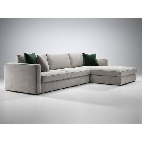 كنبة زاوية خشب سويدي وخيش - رمادي, Swedish wood and burlap corner sofa - Gray
