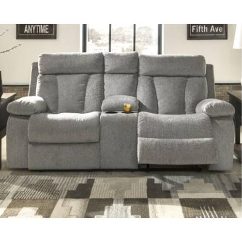 كنبة مقعدين خشب سويدي- رمادي - Swedish Wood Two-Seater Sofa - Grey