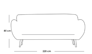كنبة ثلاث مقاعد سويدي ومخمل - أزرق, Swedish Velvet Three Seater Sofa - Blue