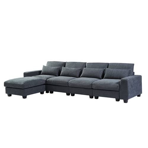 كنبة زاوية رمادية فاخرة للراحة الفائقة في منزلك - Luxurious Gray Corner Sofa for Ultimate Home Comfort
