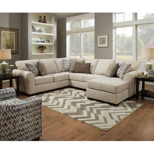 كنبة دائرية خشب ام دي اف وكتان - بيج, Round Sofa MDF Wood and Linen - Beige
