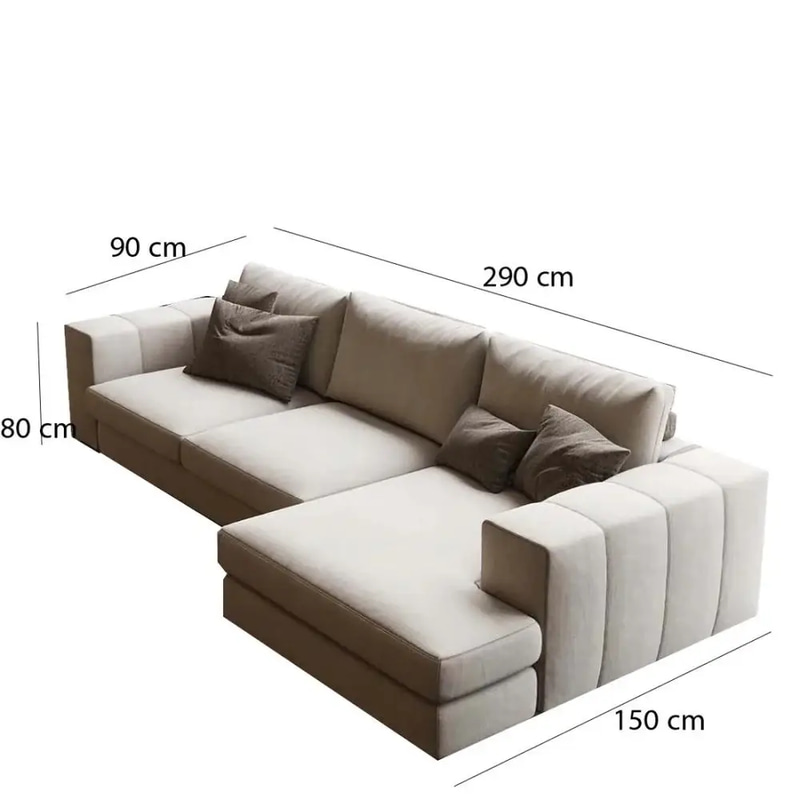 Modern Beige Sectional Sofa - كنبة زاوية مودرن بيج