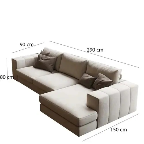 Modern Beige Sectional Sofa - كنبة زاوية مودرن بيج