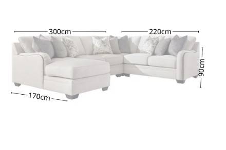 كنبة كتان سكري بخشب سويدي - Swedish Wood Beige Linen Sofa