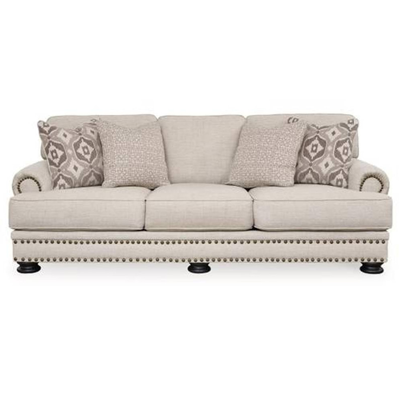 Three Seater Faux Wood Sofa - Beige - اريكة ثلاثة مقاعد خشب صناعي - بيج
