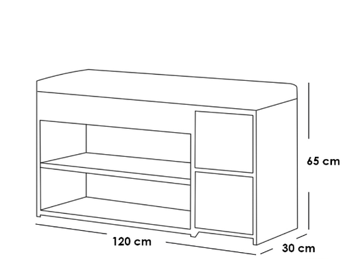 بانكيت ام دي اف وكتان - أبيض ورمادى - MDF and Linen Banquette - White and Grey