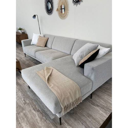 كنبة زاوية حرف L - رمادي - L-Shape Corner Sofa - Grey
