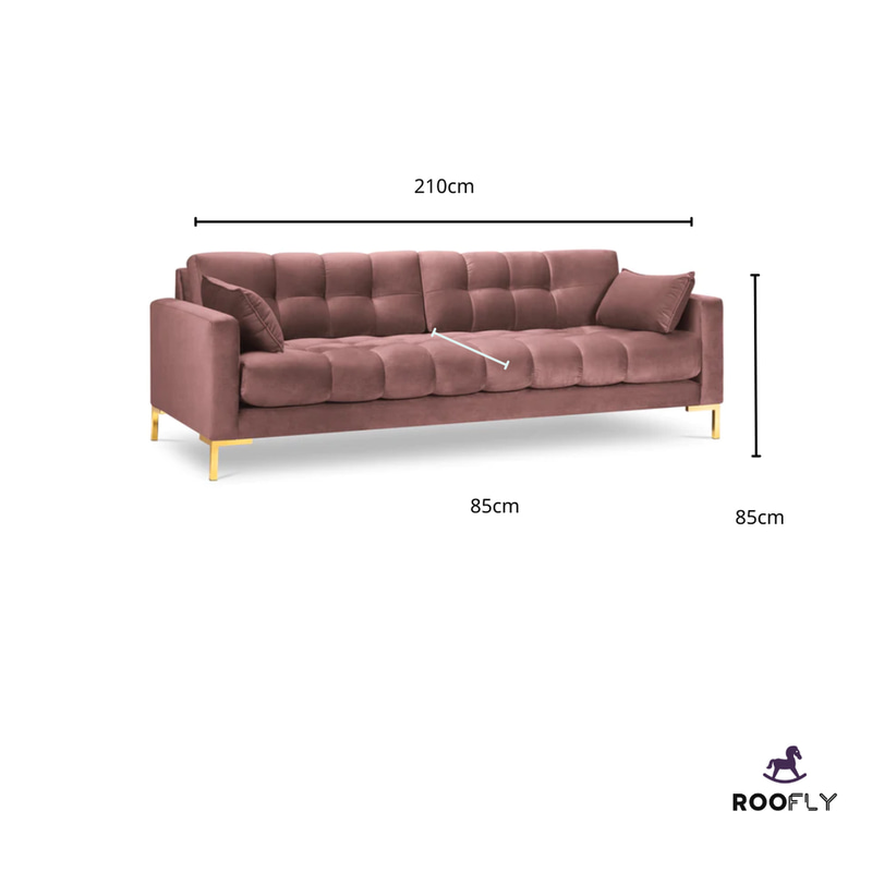 كنبة مخملية وردية غامقة للرقي والراحة في منزلك - Dark Pink Velvet Sofa for Elegance and Comfort
