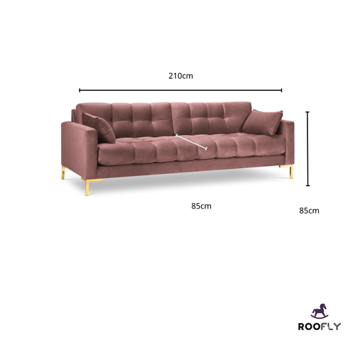 كنبة مخملية وردية غامقة للرقي والراحة في منزلك - Dark Pink Velvet Sofa for Elegance and Comfort
