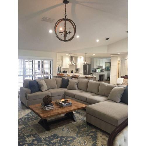 كنبة دائرية خشب سويدي و كتان - بيج, Round Sofa Swedish Wood and Linen - Beige
