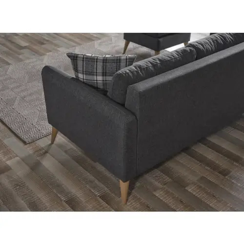 كنب زاوية رمادي فاخر مع تنجيد كتان 🛋️ - Luxury Grey Linen Upholstered Sectional Sofa 🛋️
