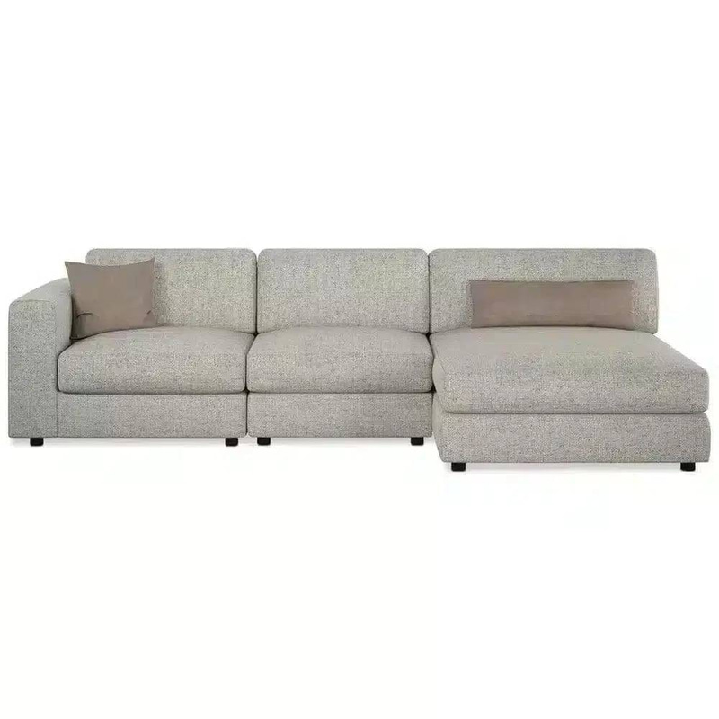 كنب ركني زاوية يمين رمادي 3 قطع على شكل L - L-Shape 3-Piece Right Corner Sectional Sofa, Gray