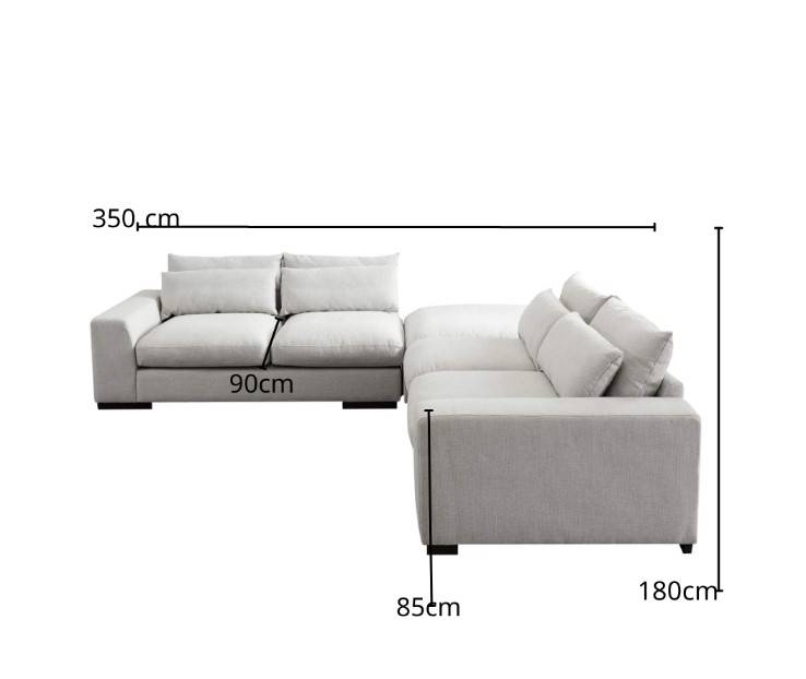 كنبة زاوية بتصميم عصري ومريح – أوف وايت - Modern and Comfortable Corner Sofa - Off White
