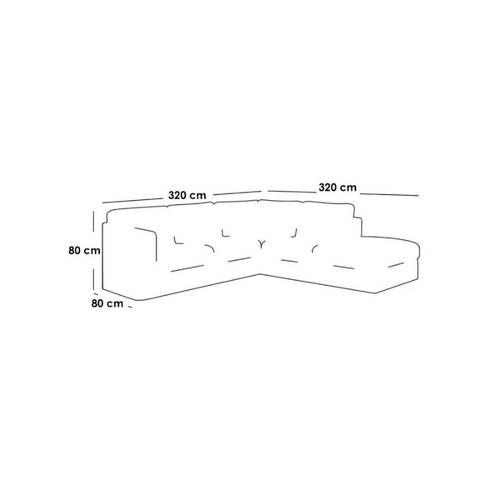 كنب ركنه حرف L اوف وايت - Off White L-Shape Sectional Sofa