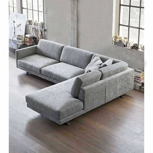 كنبة زاوية حرف L - رمادي - L-Shape Corner Sofa - Grey
