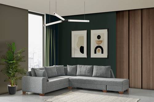 Luxury Gray Corner Sofa - كنب زاوية فاخر رمادي اللون
