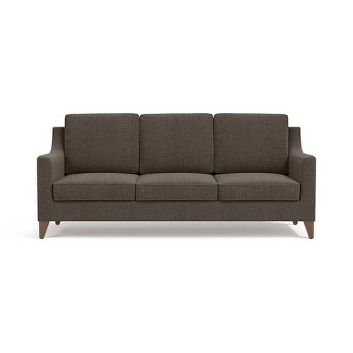 كنبة مقعدين خشب سويدي وبوليستر - بني - Two-Seater Sofa Swedish Wood and Polyester - Brown
