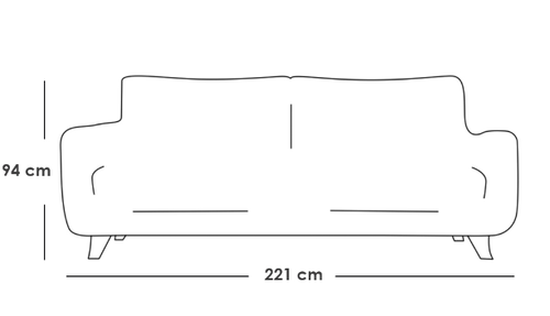 كنبة ثلاث مقاعد خشب صناعي وبوليستر - بيج - Faux Wood and Polyester Three-Seat Sofa - Beige
