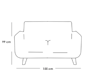 Two-Seater Sofa - Artificial Wood - Beige - كنبة مقعدين - خشب صناعي - بيج
