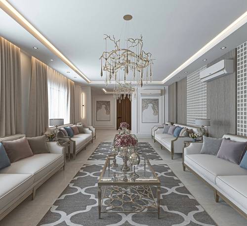 طقم كنب كلاسيك إيليجانس فاخر 5 قطع Elegance Classic Luxury Sofa Set