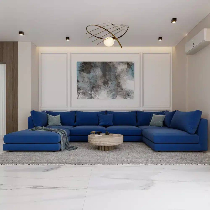 Modern U-shaped Sectional Sofa - كنب ركني عصري على شكل حرف U