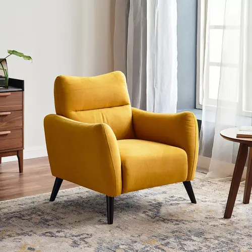 Benson fabric armchair - yellow
