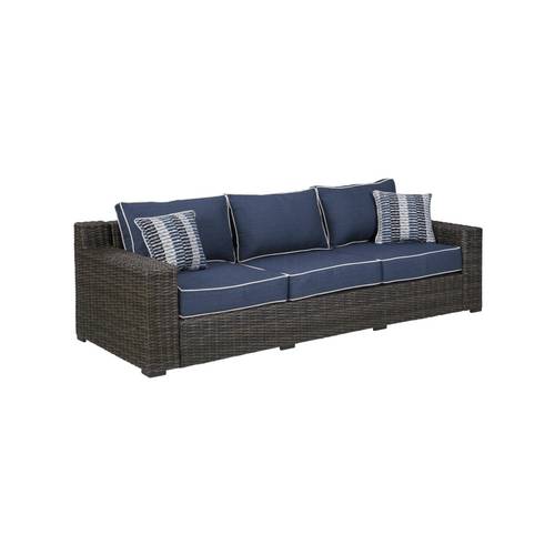 كنبة ثلاث مقاعد ويكر - بني غامق - Three Seater Wicker Sofa - Dark Brown