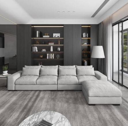 كنبة زاوية متعددة الألوان بخشب سويدي – الأناقة والراحة في تصميم واحد - Swedish Wood Multicolored Corner Sofa - Style and Comfort in One Design
