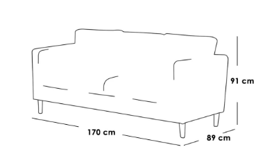 كنبة مقعدين خشب سويدي- بيج - Swedish Wood Loveseat - Beige