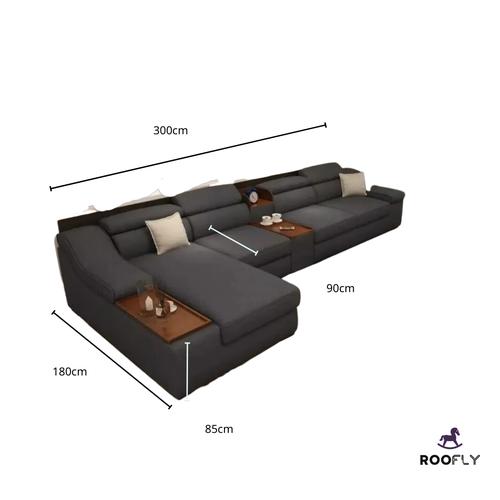 Luxury Dark Gray Corner Sofa - كنب زاوية فاخر رمادي غامق
