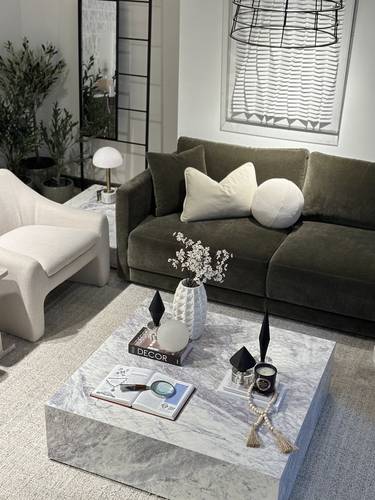 طاولة تقديم بديل الرخام - Marble Alternative Serving Table
