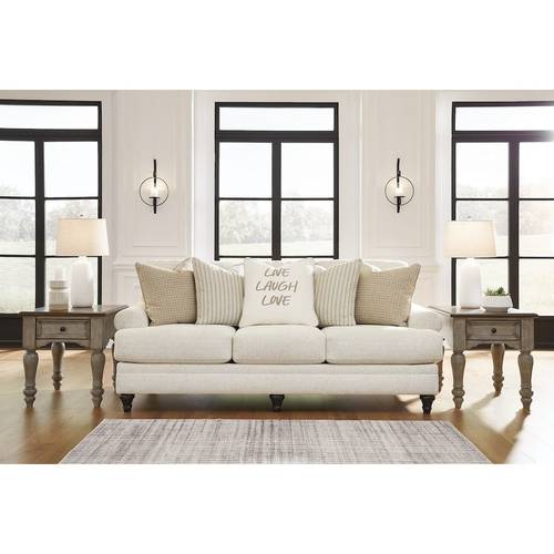 Three Seater Faux Wood Sofa - Beige - اريكة ثلاثة مقاعد خشب صناعي - بيج
