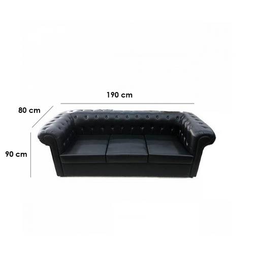 كنبة مقعدين خشب سويدي - أسود - Two-Seater Sofa Swedish Wood - Black