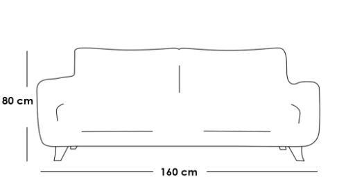 كنبة مقعدين خشب سويدي - رمادي - Swedish wood two-seater sofa - grey
