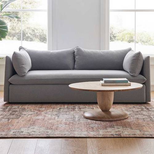 كنبة مقعدين خشب سويدي- رمادي - Swedish Wood Loveseat Sofa - Grey