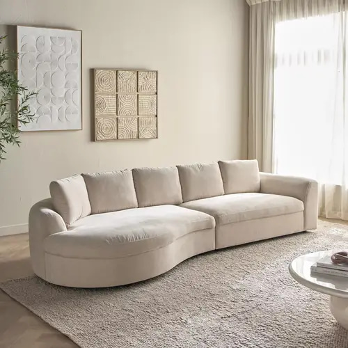 كنبة ركنية قماش يسار - Left Fabric Corner Sofa