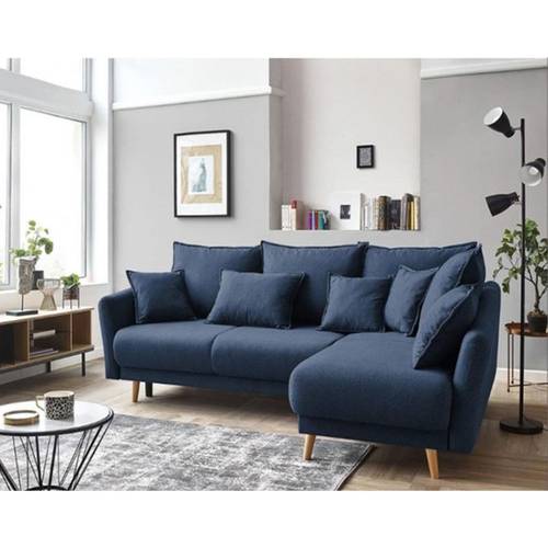 كنبة زاوية حرف L - أزرق - L-Shaped Corner Sofa - Blue
