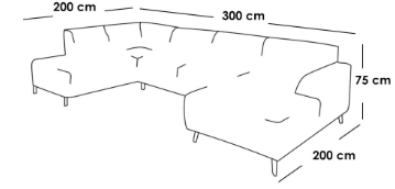كنبة زاوية حرف L - أزرق - L-Shape Corner Sofa - Blue
