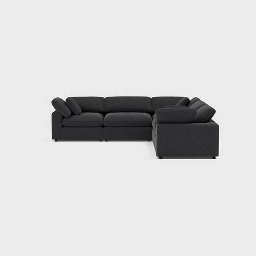 كنبة زاوية حرف L - رمادي - L-Shaped Corner Sofa - Gray