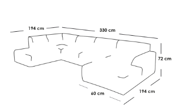 كنبة زاوية حرف U - رمادي - U-Shaped Corner Sofa - Gray
