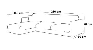 كنبة زاوية خشب سويدي وكتان - اوف وايت - Swedish wood and linen corner sofa - off-white