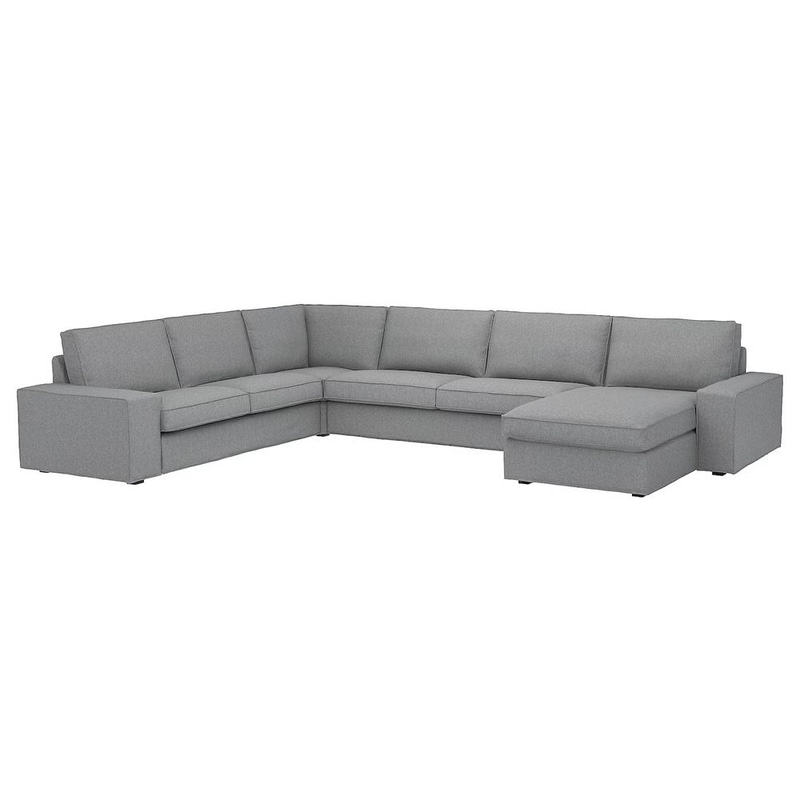 كنبة دائرية كتان و سويدي - رمادي - Linen and Suede Round Sofa - Grey

