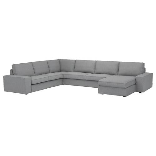 كنبة دائرية كتان و سويدي - رمادي - Linen and Suede Round Sofa - Grey
