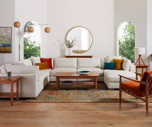 كنب ركني عصري على شكل حرف U - Modern U-shaped Sectional Sofa
