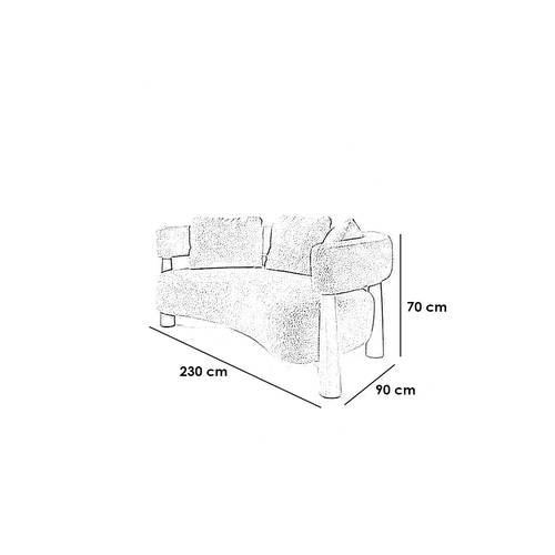 كنبة بثلاثة مقاعد خشب سويدى وبوكليه - بيج - Three-Seater Sofa, Swedish Wood and Boucle - Beige
