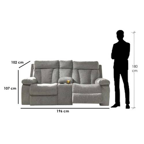 كنبة مقعدين خشب سويدي- رمادي - Swedish Wood Two-Seater Sofa - Grey
